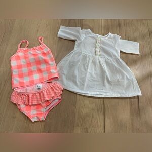 Carter’s baby girl swimwear  3 pcs set. Sz 9months